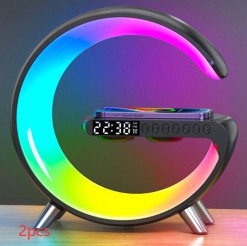 07261ddc-9419-4080-9846-0d5bf9b2d034.jpg New Intelligent G Shaped LED Lamp Bluetooth Speake Wireless Charger Atmosphere Lamp App Control For Bedroom Home Decor - Image 9