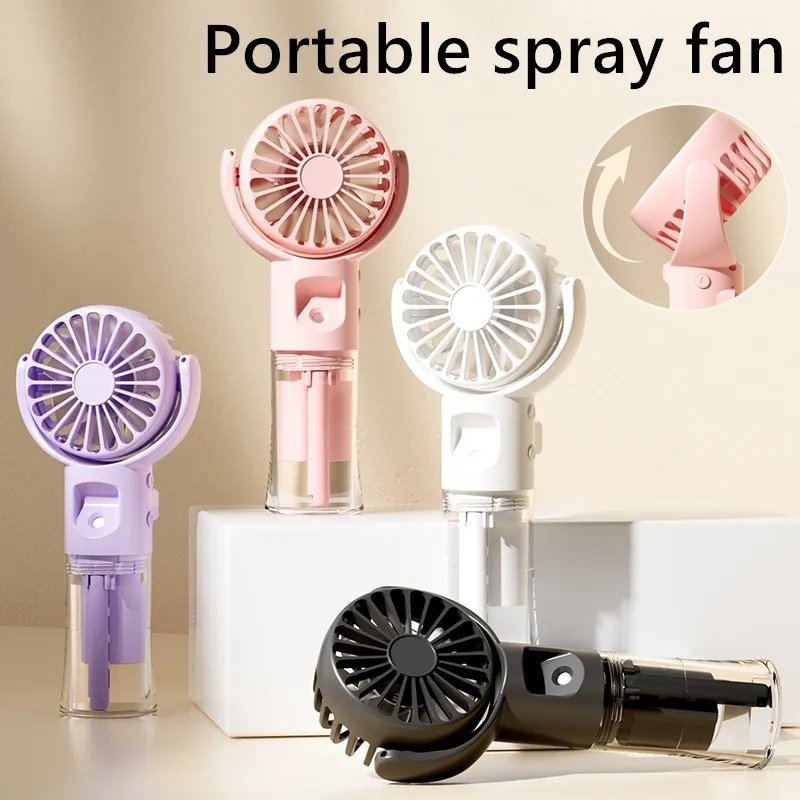 7cd79139-01ea-429f-ba47-ee3209b1e534.jpg Portable Handheld Spray Fan 4-Speed Water Spray Mist Fan Summer Cooling Artifact USB Charging Summer Supplies Outdoor Mini Fan