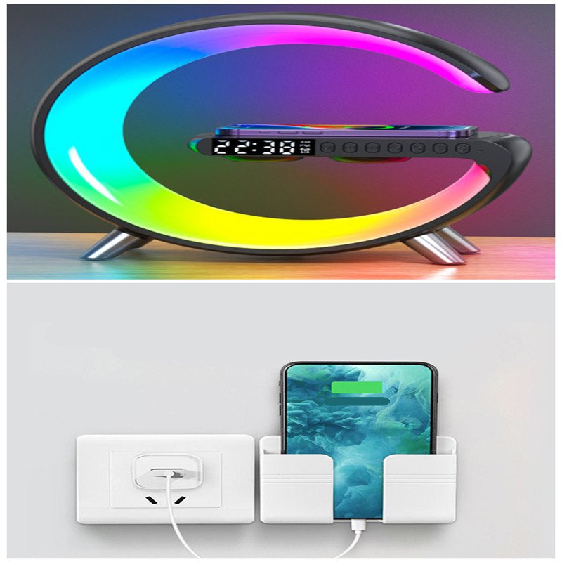 85d8e9d2-5366-457c-9ebd-19ed30051b8a.jpg New Intelligent G Shaped LED Lamp Bluetooth Speake Wireless Charger Atmosphere Lamp App Control For Bedroom Home Decor - Image 4
