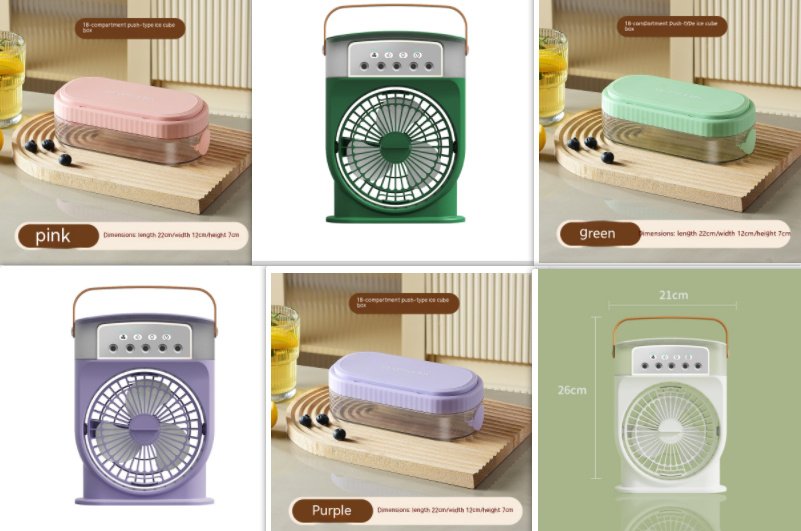 accb2ad0-ad43-440b-ae35-58301c38530f.jpg Portable USB Air Conditioner Cooling Fan With 5 Sprays 7 Color Light 600ML Water Tank Spray Mist Air Cooler Humidifiers - Image 9